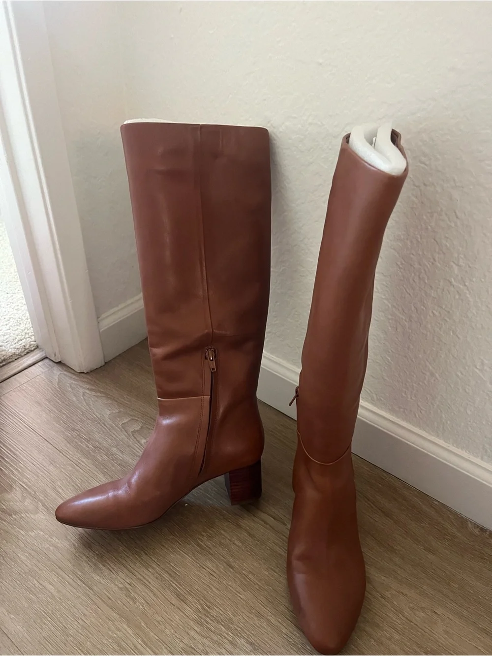 Women's Tall Brown Leather Knee-High Boots